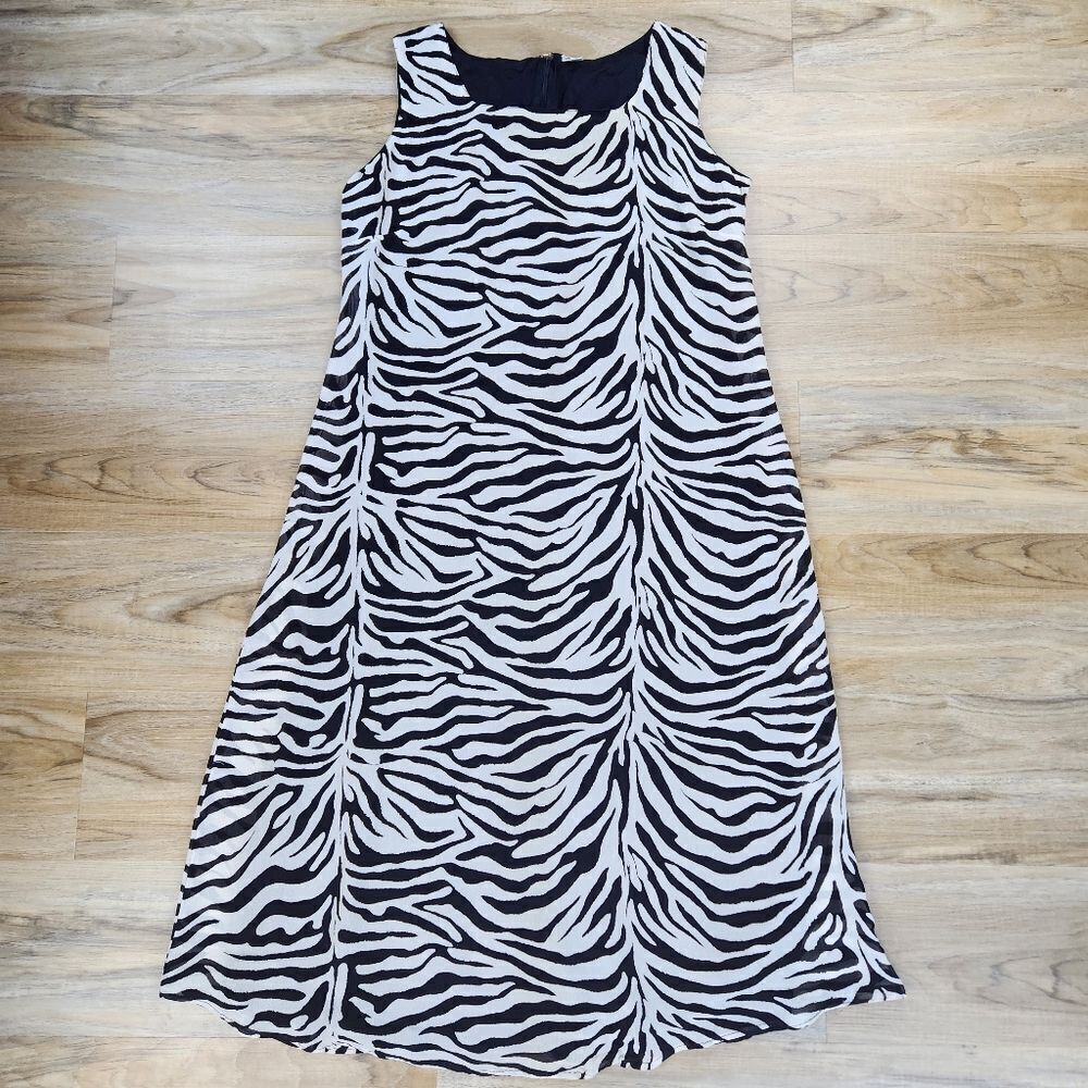 🍑Her Style Zebra Print Sleeveless Dress Large
